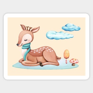 Winter little deer Sticker